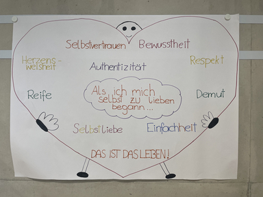 Plakat zum Gedicht "Als ich mich selbst zu lieben begann"